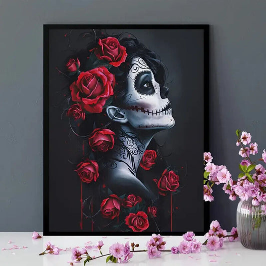 SKULL DEAD ROSE GOTHIC Canvas Print Unframed Picture Wall Art GOTH DARK LARGE