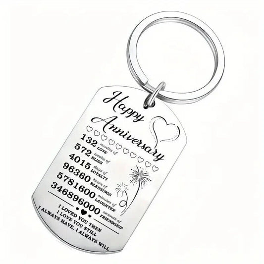 HAPPY Anniversary LOVE Keychain Keyring Gift Husband Anniversary Valentines