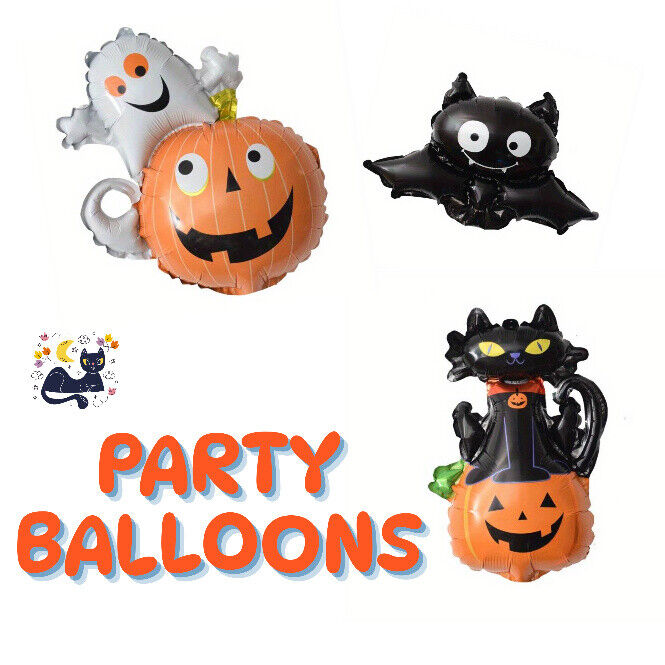 HALLOWEEN FOIL BALLOON BAT PUMPKIN GHOST CAT GIFT PARTY HORROR KIDS FUN EVE SNOW