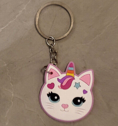 NOVELTY KEYRING RAINBOW BRIGHT OWL CAT MOUSE UNICORN DEER DOG FILLER PARTY