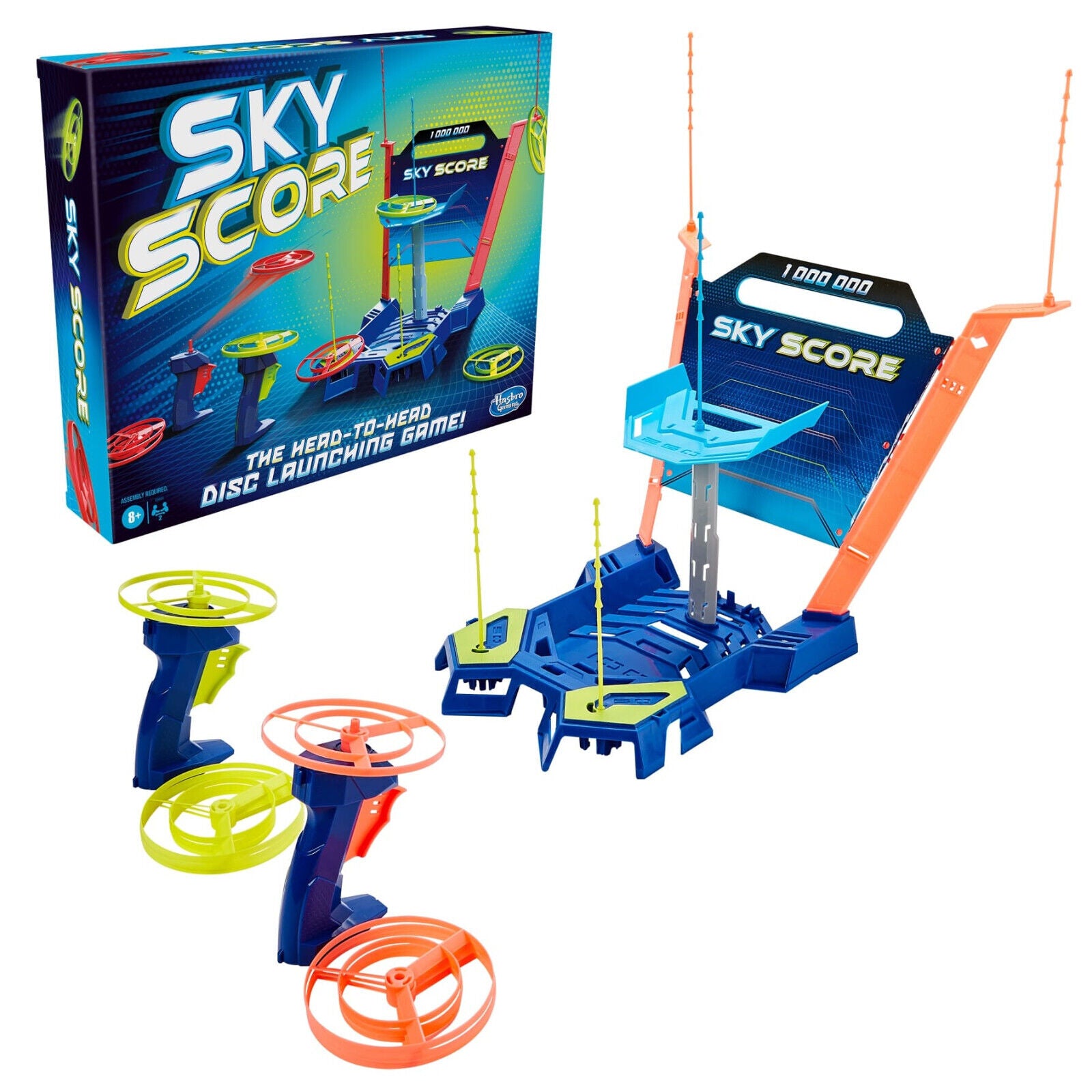 Sky Score Disc Launching Game HASBRO scoring zones FAMILY MAN CAVE GAME KIDS