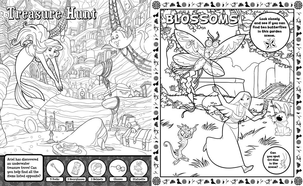 DISNEY PRINCESS COLOURING BOOK SEARCH & FIND ACTIVITY BOOK FOR GIRLS CHILDREN