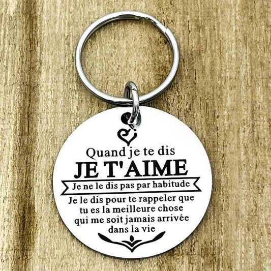 Engraved French Keychain DonT Forget I Love You to My Son VALENTINES JE T'AIME
