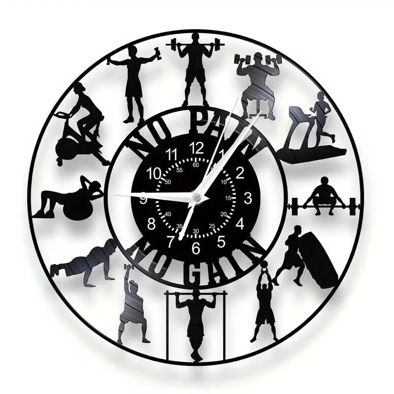 WEIGHT LIFTING EXERCISE WRESTLING Vinyl Wall Clock Record Clock Decor Watch gym