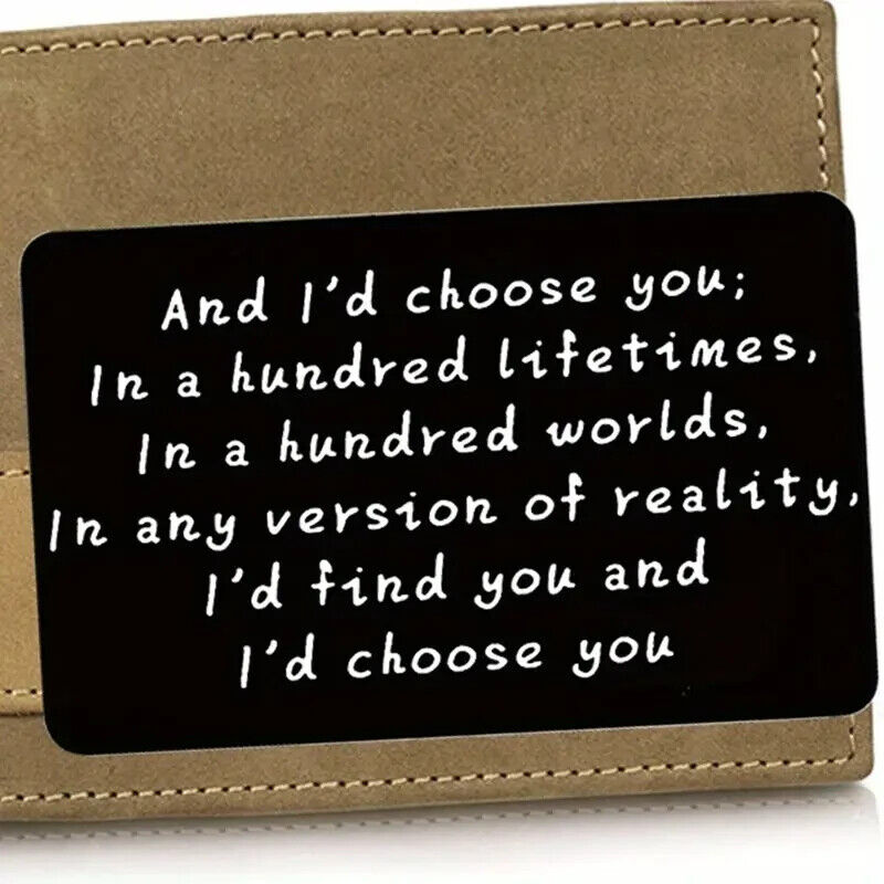 Wallet Insert Card To My love Gift Idea Card With Message id choose you lifetime