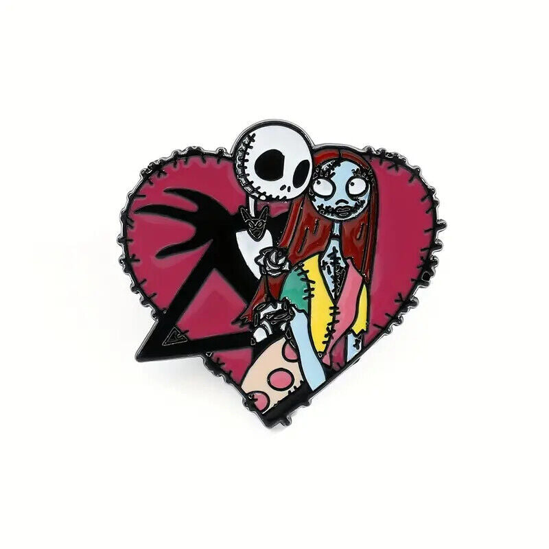 NIGHTMARE BEFORE CHRISTMAS Metal Enamel Pin Badge Retro MOVIE HORROR HALLOWEEN