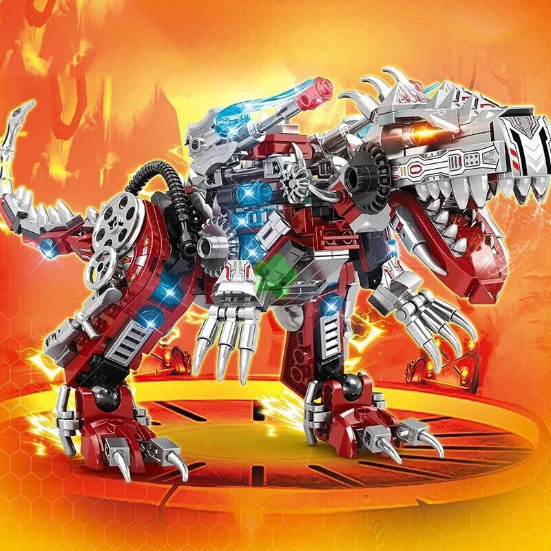 2IN1 Jurassic Mechanical T-Rex Dinosaur FIGHTER Building Blocks Bricks Toy 422