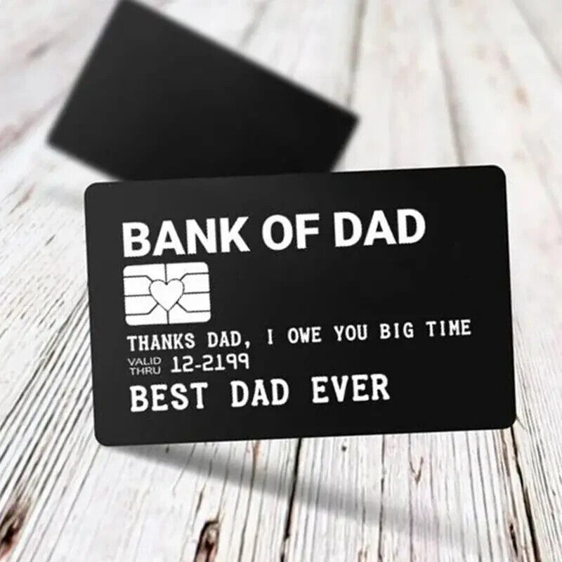 Bank of Dad Wallet Insert Card Gift Idea Card With Message i owe you