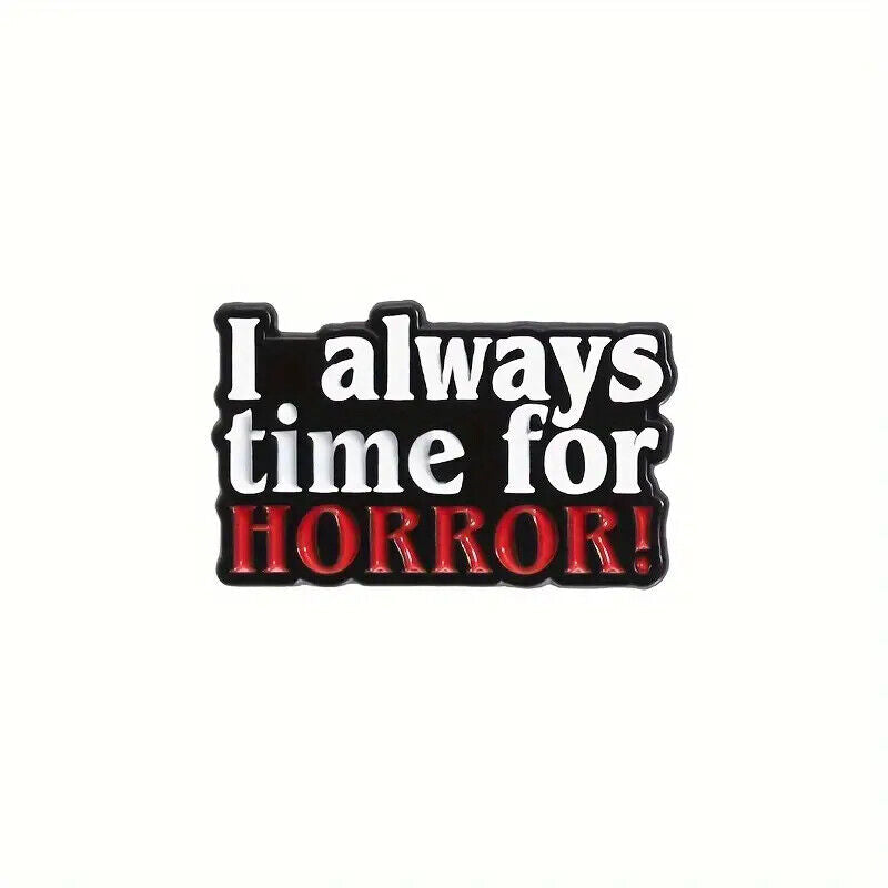 HORROR MOVIE PIN BADGE FILM HALLOWEEN SCARY SCREAM BROOCH ADMIT ONE TICKET