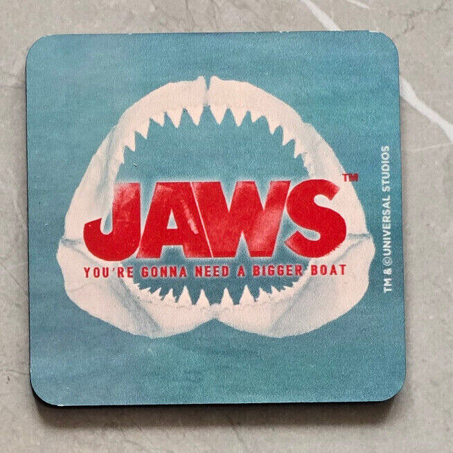Jaws BIGGER BOAT COASTER SET Great White Shark Thriller Coffee Tea Drink MOVIE