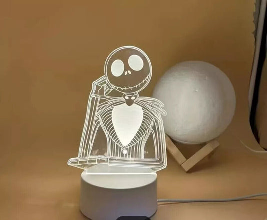 Jack Skellington Lamp Pumpkin King Jack 3D Illusion Night Light HALOWEEN XMAS