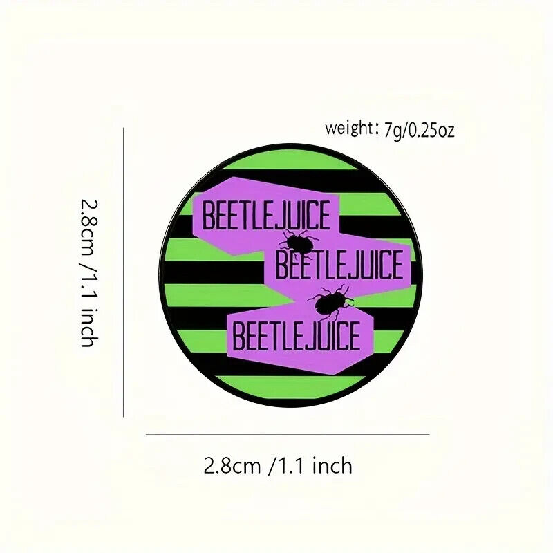 Beetlejuice BEETLEJUICE Pin badge MOVIE HEART 2024 NEW BEETLE JUICE BLACK GREEN