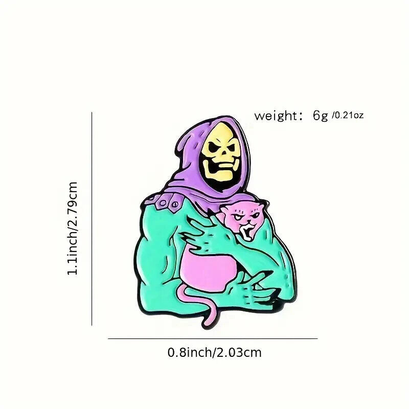 Skeletor He Man Enamel Pin TV Show Dank Meme Lapel Jewelry Badge Brooch Cat