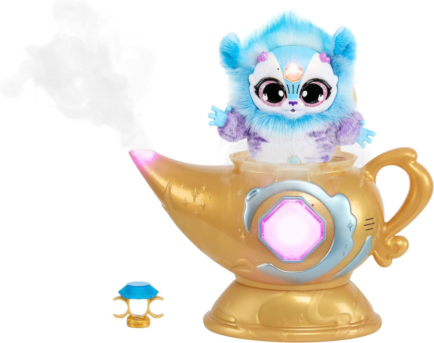 Magic Mixies Magic Genie Lamp with Interactive 8 inch BLUE Plush Toy & 60+ Sound