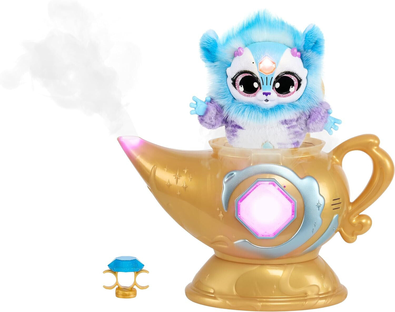 Magic Mixies Magic Genie Lamp with Interactive 8 inch BLUE Plush Toy & 60+ Sound