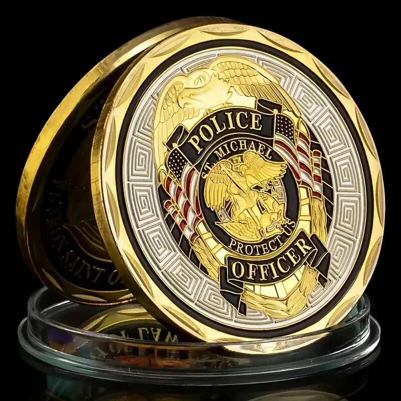Police Officer Saint Michael Patron Saint of Law Enforcement Challenge Coin USA