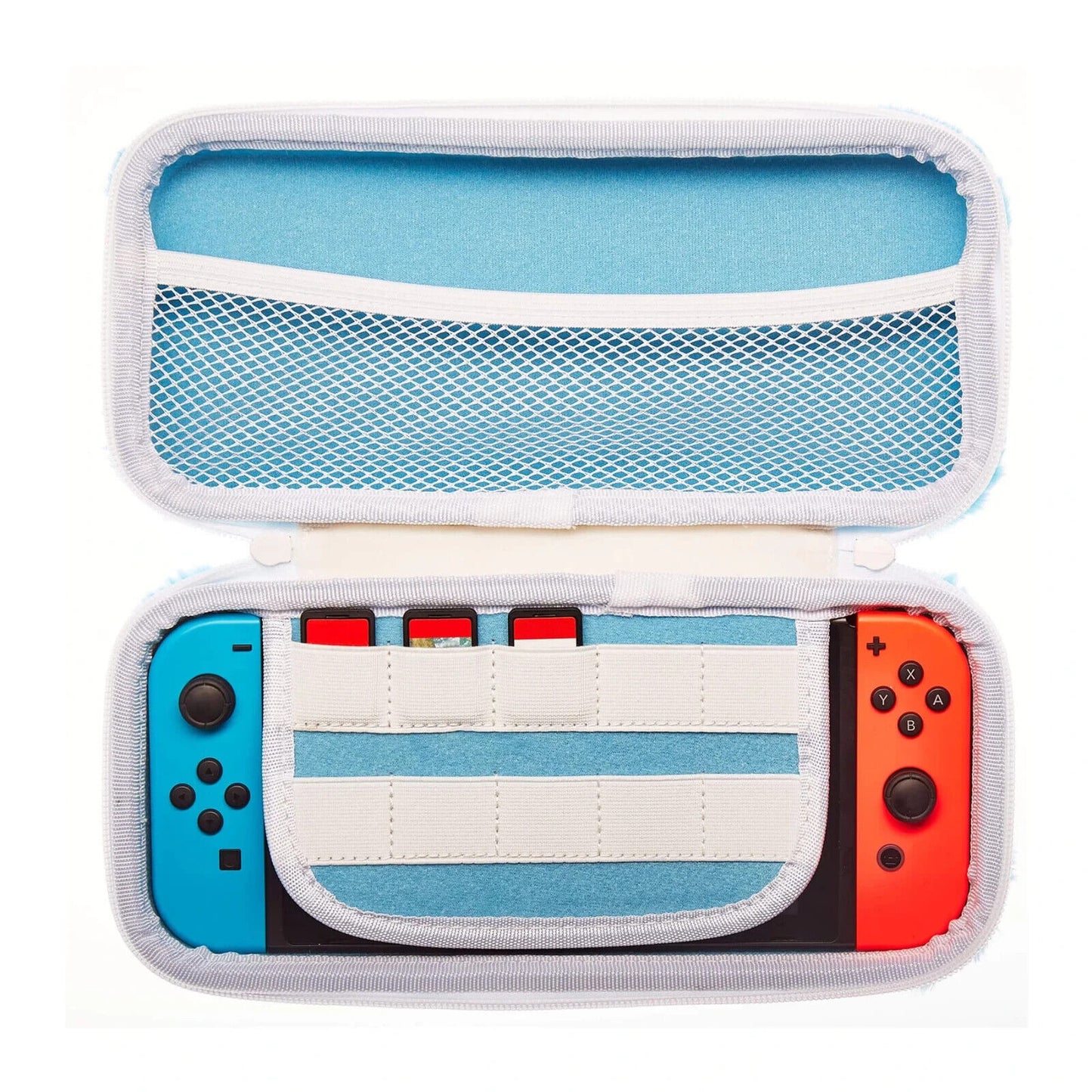 Nintendo Switch ERIC Unicorn Blue Fluffy Carry Case Hard Shell Travel Case