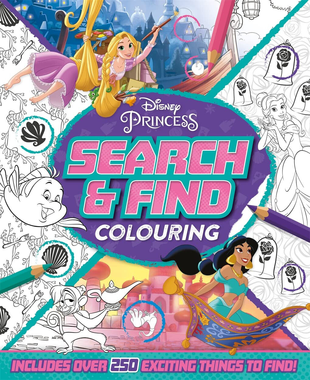 DISNEY PRINCESS COLOURING BOOK SEARCH & FIND ACTIVITY BOOK FOR GIRLS CHILDREN