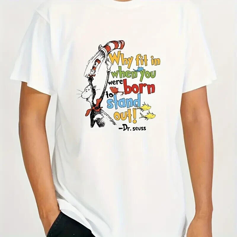 DR SUESS CAT IN A HAT QUOTE IRON ON TRANSFER WHY FIT IN
