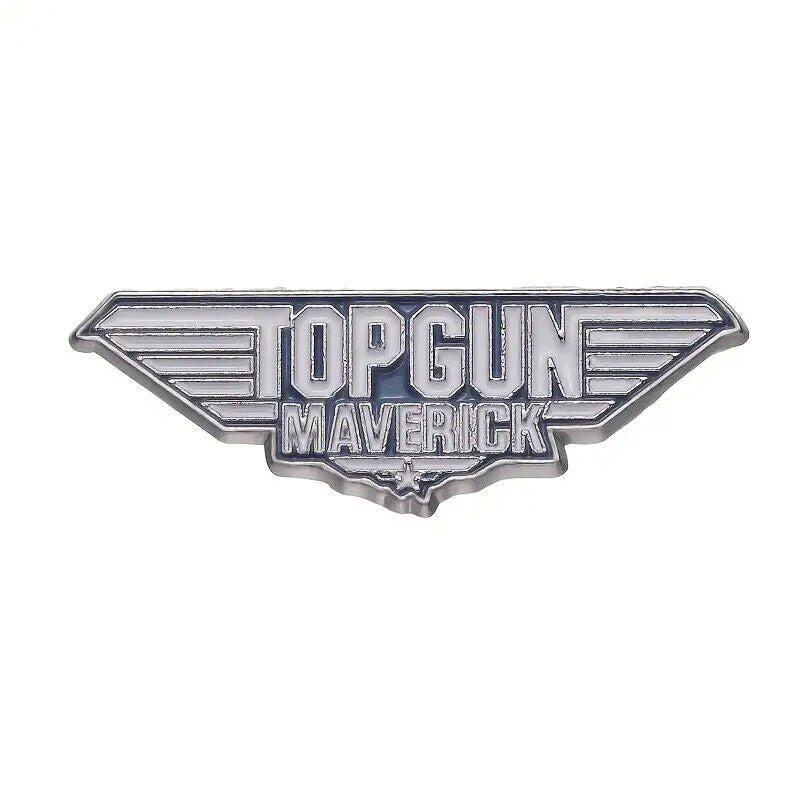TOP GUN FIGHTER PILOT ENAMEL PIN BADGE MAVERICK GOLD SILVER STAR SCHOOL MOVIE