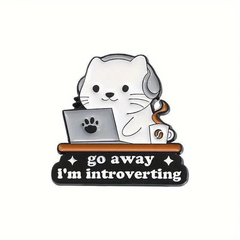 CAT ANIMAL Metal Enamel Pin Badge Retro Kids Adult Teen QUOTES FUNNY COMICAL