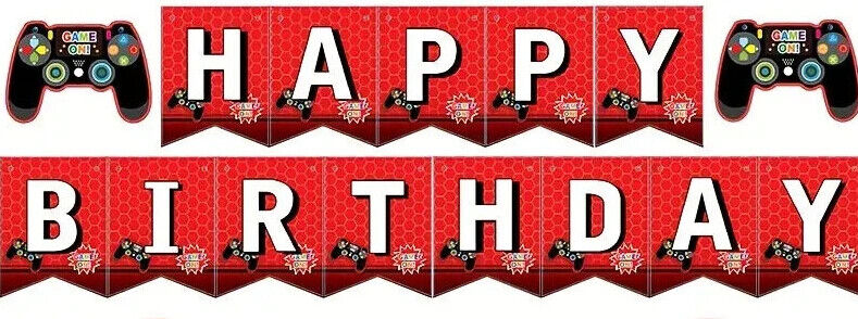 Gaming Birthday Party Decorations Balloons Fun Red Game Gamepad