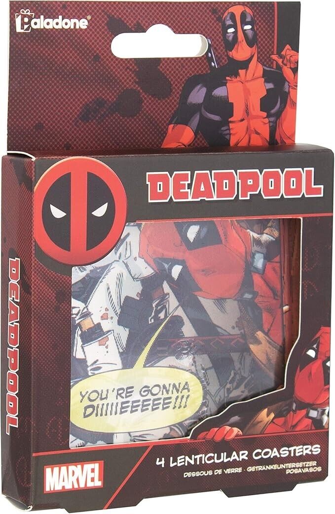 DEADPOOL LENTICULAR Coaster SET Officially Licensed WOLVERINE DIE LOGO ANTIHERO