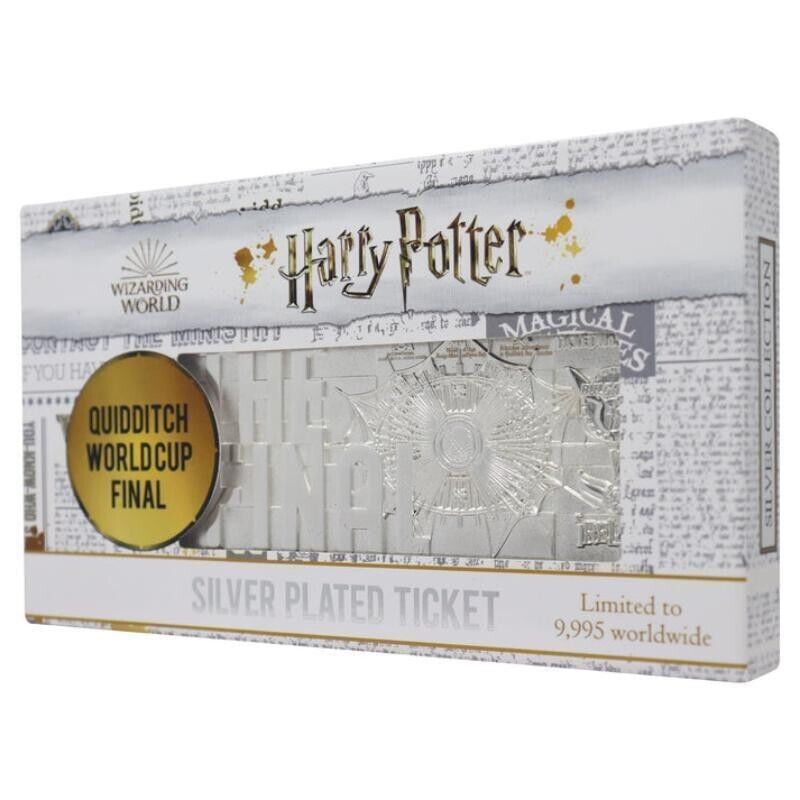 LIMITED EDITION Harry Potter Silver Plated Replica Quidditch World Cup Ticket