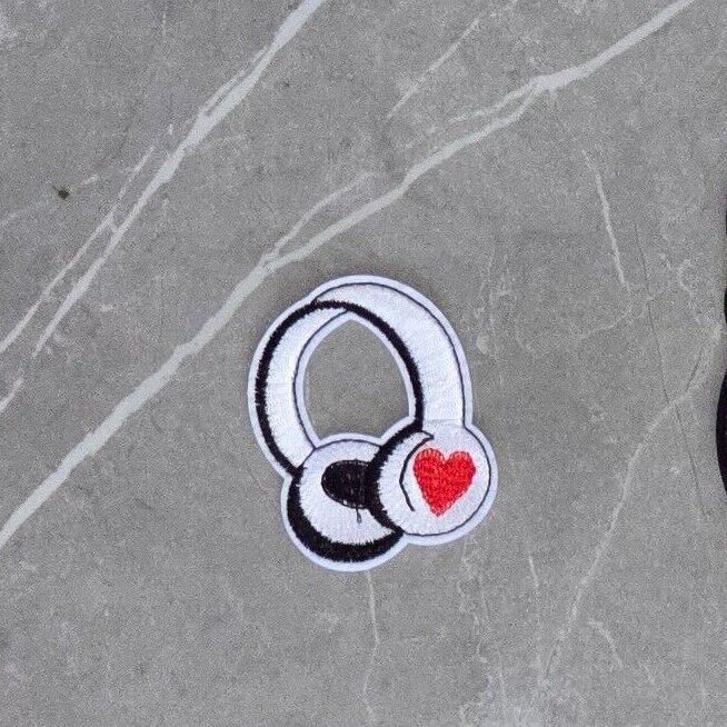 Music Themed Embroidered Iron On Patch Headphones Treble Clef Cassette Guitar