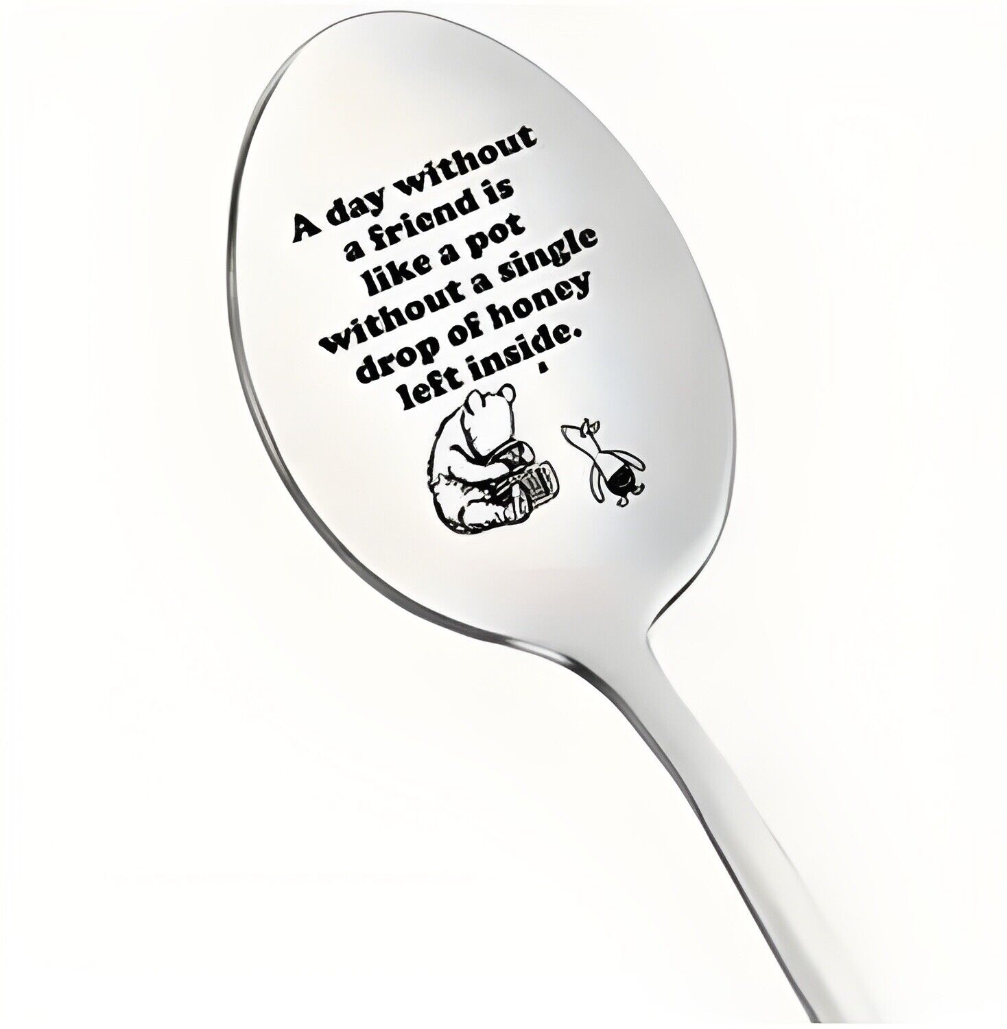 FRIENDS QUOTE WINNIE THE POOH Spoon COFFEE SUNDAE COCKTAIL SILVER NOVELTY