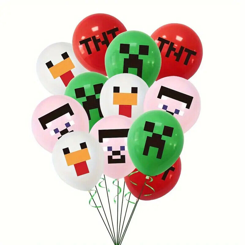 MINECRAFT GAMING PARTY SUPPLIES BALLOONS TOPPER VIDEO GAME BIRTHDAY DECORATIONS2