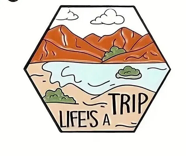 MOUNTAIN HIKE CAMPING TRIP Metal Enamel Pin Badge SUMMER DRIVE EARTH WILD TENT