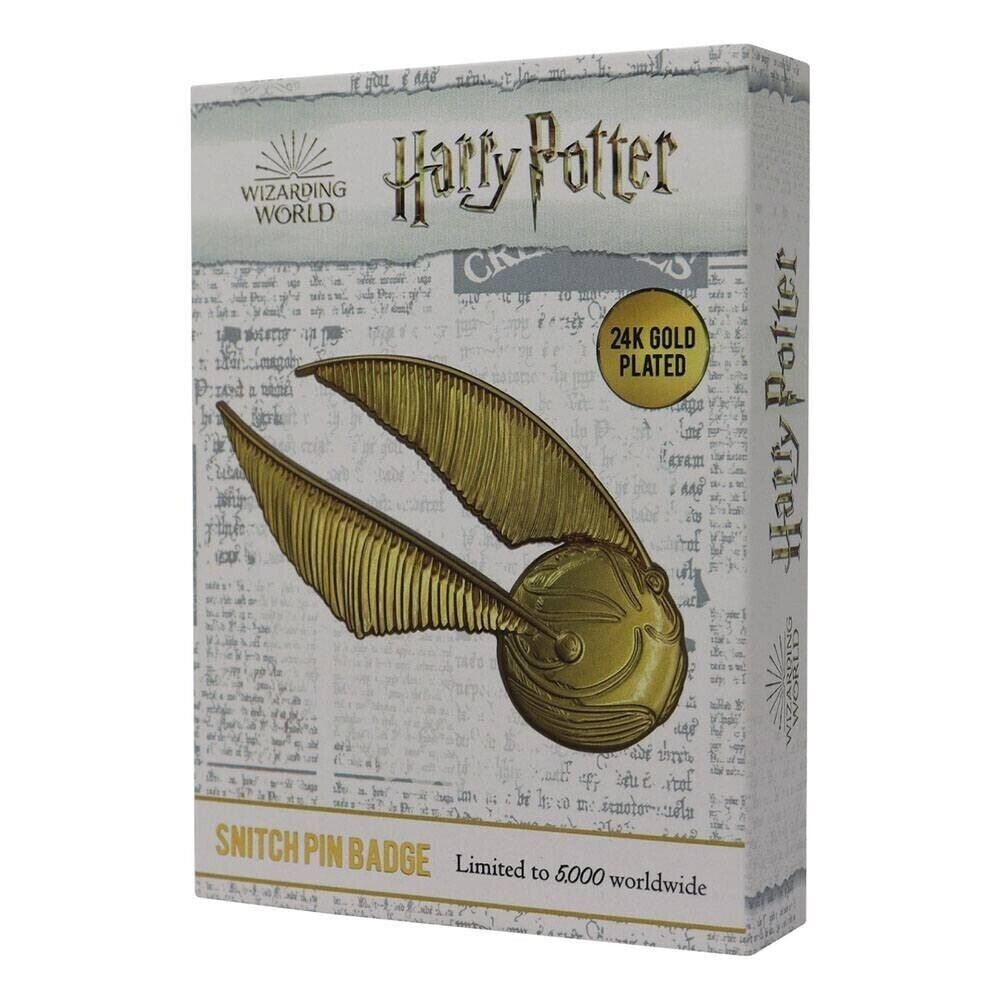 LIMITED EDITION Harry Potter Golden Snitch 24k Gold Plated XL Pin Badge HOGWARTS