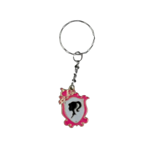 BARBIE HEAD KEYRING KEYCHAIN PINK STAR 2024 SILHOUETTE MARGOT ROBBIE