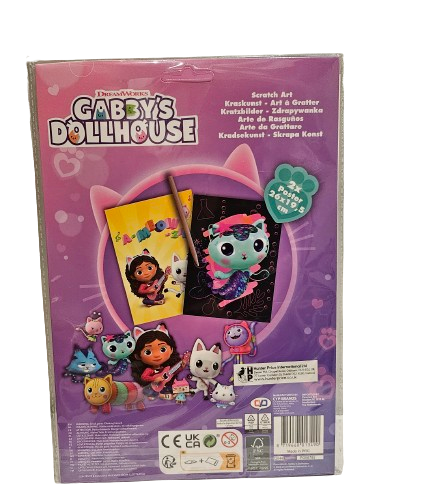 Gabby's Dollhouse Gabbys scratching SCRATCH ART GOING FAST XMAS GIFT SET 2 CAT
