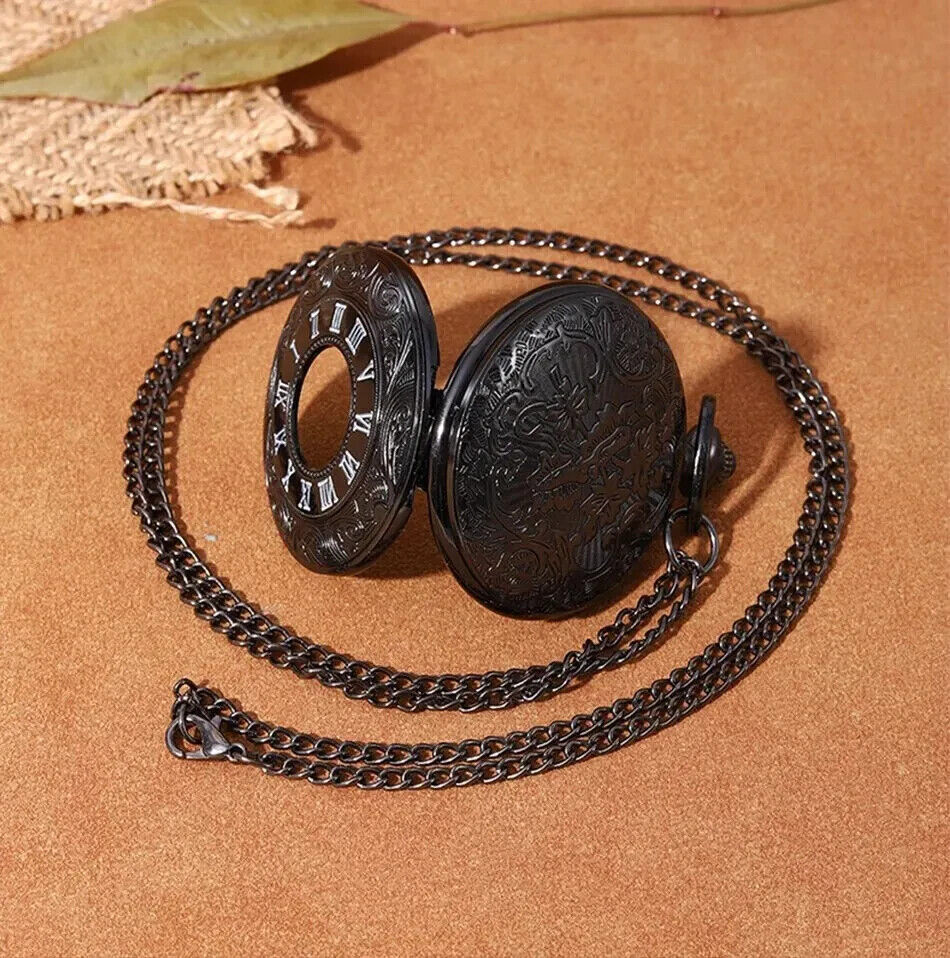 Quartz Pocket Watch Men Leather Bracelet LUFFY SHIP PORTHOLE BLACK SEA ONE PEICE