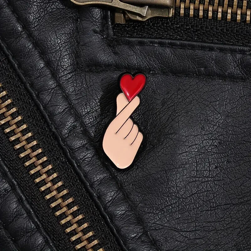 Heart in Hand Enamel Pin Badge Quote Unity Love Gesture