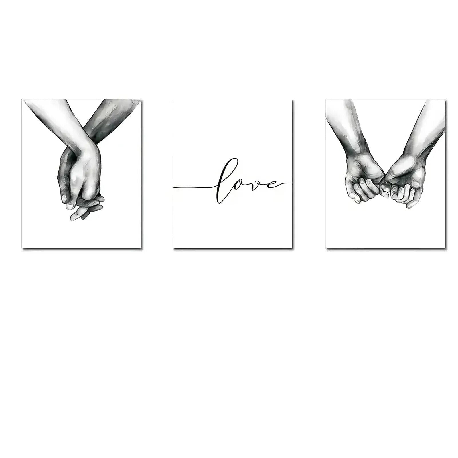 LOVE DEEP CANVAS WALL ART PICTURE PRINT HEART HANDS FOREVER WEDDING ROMANTIC