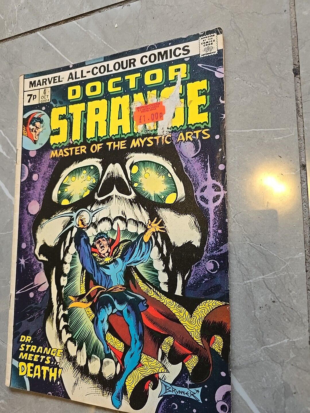 DOCTOR STRANGE #4 marvel comic 1974 great frank brunner cover bronze age