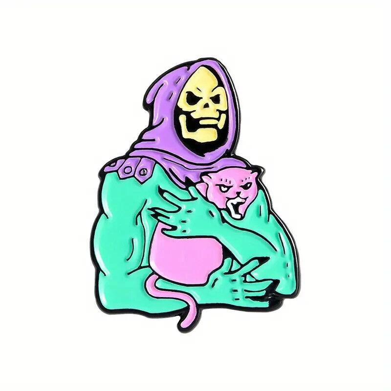 Skeletor He Man Enamel Pin TV Show Dank Meme Lapel Jewelry Badge Brooch Cat