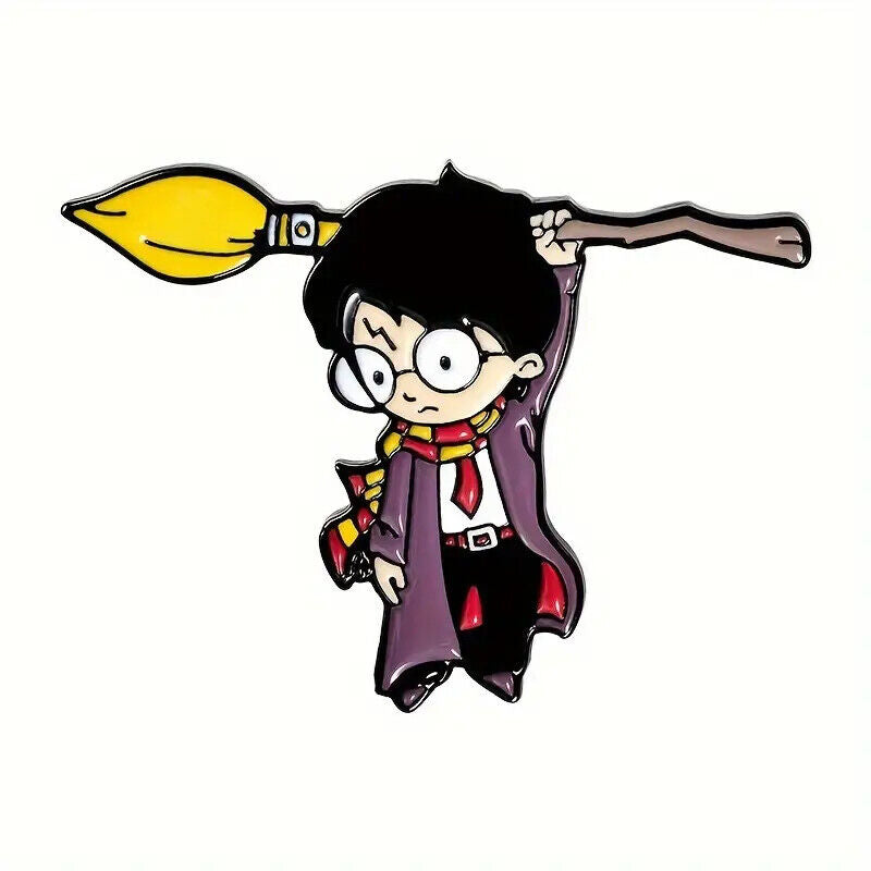 HARRY POTTER Metal Enamel Pin Badge Retro MOVIE WIZARD MAGIC SPELL HOGWARTS WB