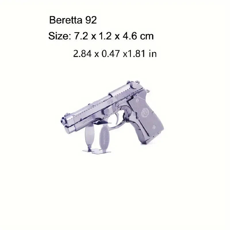 Beretta 3D Metal Puzzle Model Kits DIY Laser Cut PuzzleS Jigsaw Toy GUN SHOOT