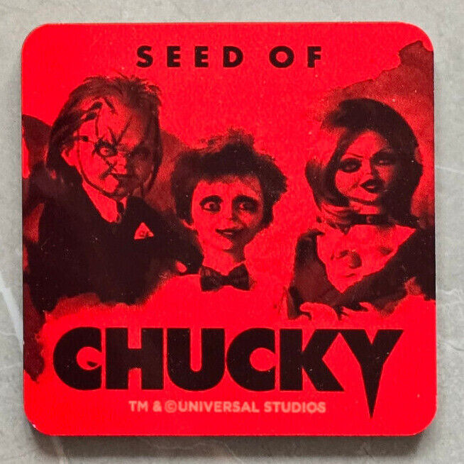CHUCKY TIFFANY GLEN Childs Play Neoprene Coaster Man Bar Horror Movie Chucky
