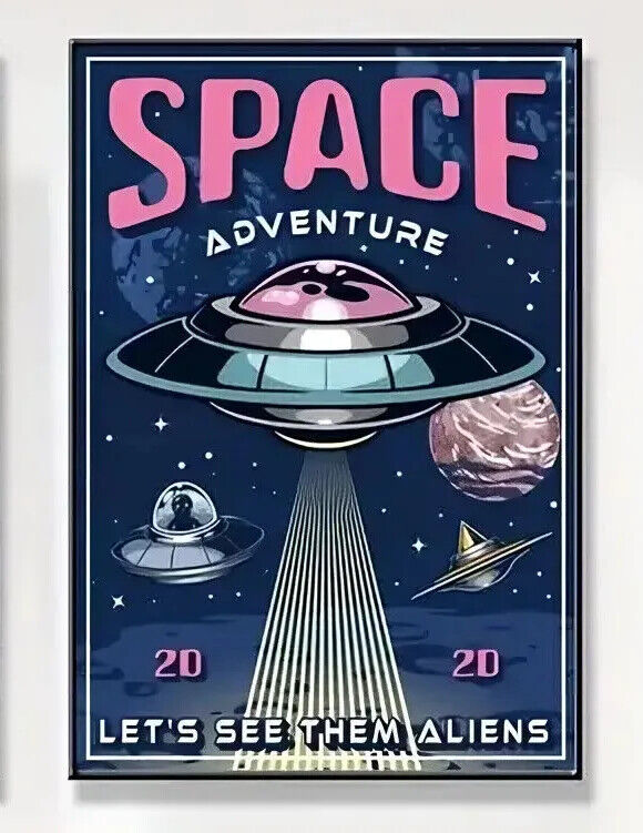 SPACE FUTURISTIC CANVAS Wall Art Movie Poster Print Picture ROCKET ALIENS SHIP