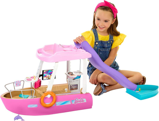 Mattel Barbie Dream Boat Playset with Slide Includes 20+ Accessories - Brand New