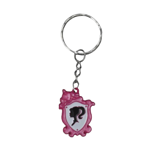 BARBIE HEAD KEYRING KEYCHAIN PINK STAR 2024 SILHOUETTE MARGOT ROBBIE