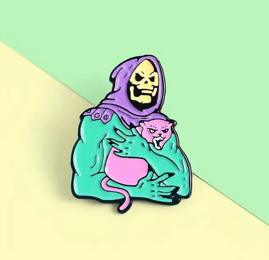 Skeletor He Man Enamel Pin TV Show Dank Meme Lapel Jewelry Badge Brooch Cat