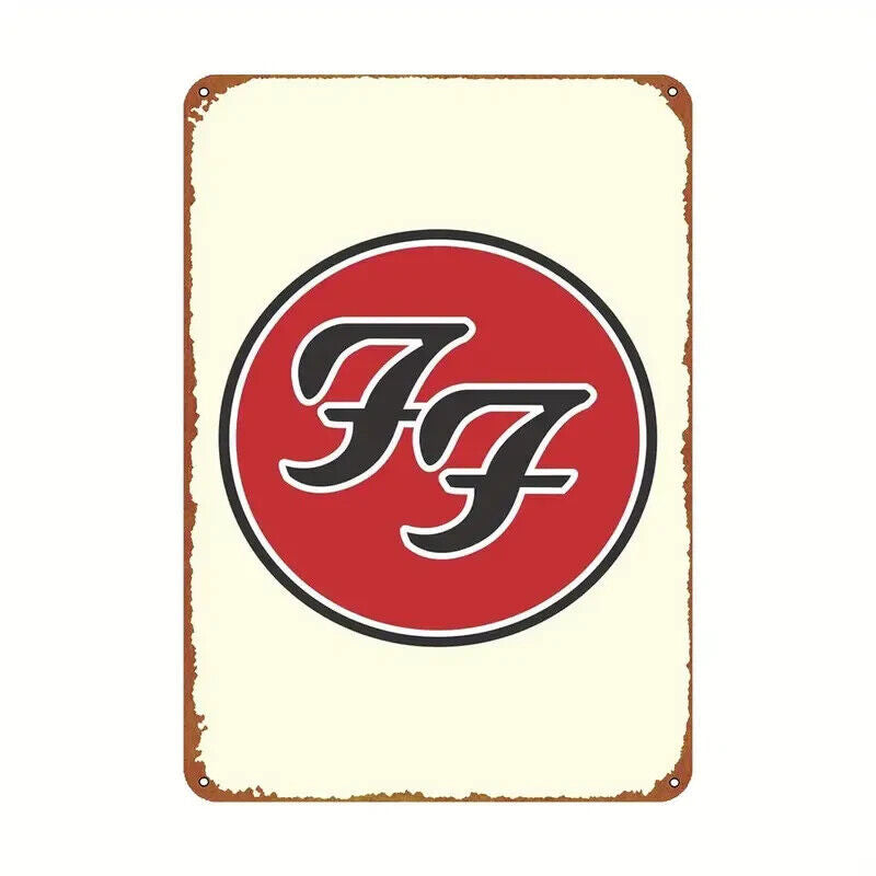Foo Fighters Rock Band Metal tin plate sign Man Lady Cave plaque FF DAVE GROHL