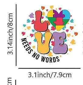 AUTISM MOM MUM IRON-ON TRANSFER LOVE DIFFERENT BEAUTIFUL RAINBOW