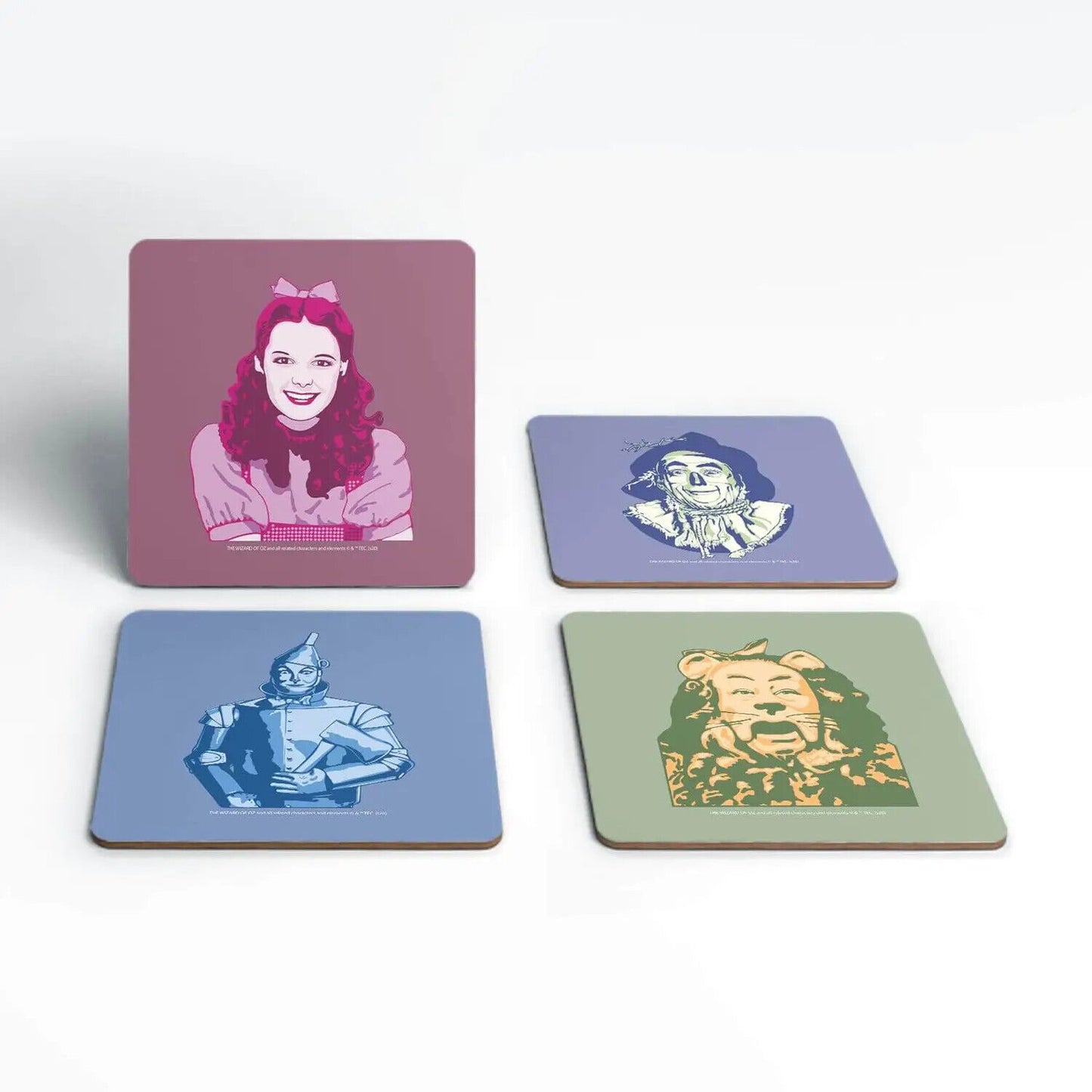The Wizard of Oz Mug Coaster Set novelty coasters LION DOROTHY TINMAN SCARECROW